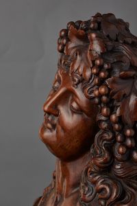 A French walnut carved bust of Bacchante, circa 1830 - image 3