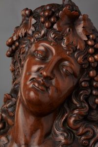 A French walnut carved bust of Bacchante, circa 1830 - image 4