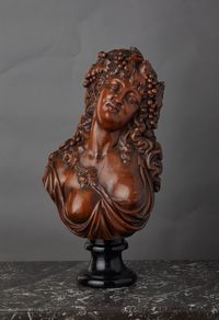A French walnut carved bust of Bacchante, circa 1830 - image 2