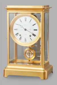 A big impressive 8 days  four glass ormolu table regulator.circa 1860 signed CHATOUREL A PARIS - afbeelding 1