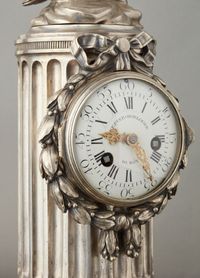 An 18th Century Louis XVI Pendule Clock by L'Epine, with an unusual silvered case by Osmond, circa 1780 - image 4