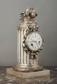 An 18th Century Louis XVI Pendule Clock by L'Epine, with an unusual silvered case by Osmond, circa 1780 - image 2
