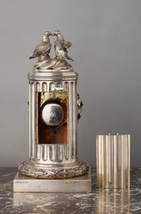 An 18th Century Louis XVI Pendule Clock by L'Epine, with an unusual silvered case by Osmond, circa 1780 - image 3