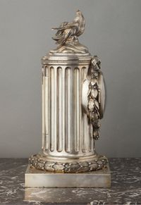 An 18th Century Louis XVI Pendule Clock by L'Epine, with an unusual silvered case by Osmond, circa 1780 - image 5