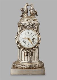 An 18th Century Louis XVI Pendule Clock by L'Epine, with an unusual silvered case by Osmond, circa 1780 - image 1