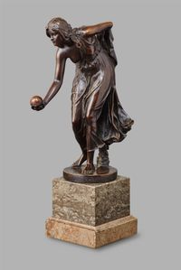 A patinated bronze ‘ Kugelspielerin’ by Walter Scott, circa 1890 - image 1