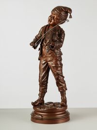 A French Bronze Sculpture of boy playing violin, signed E Carlier, circa 1880 - image 2