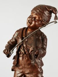 A French Bronze Sculpture of boy playing violin, signed E Carlier, circa 1880 - image 4