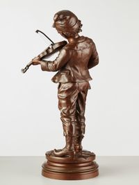 A French Bronze Sculpture of boy playing violin, signed E Carlier, circa 1880 - image 3