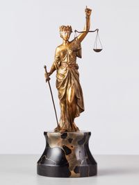 A beautiful early 20th century Viennese cold painted bronze depicting Lady Justice - image 1