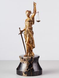 A beautiful early 20th century Viennese cold painted bronze depicting Lady Justice - image 2