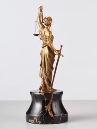 A beautiful early 20th century Viennese cold painted bronze depicting Lady Justice - image 4