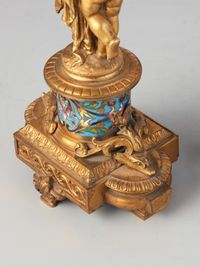 A pair of French ormolu Champleve candlesticks, circa 1880 - image 7