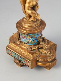 A pair of French ormolu Champleve candlesticks, circa 1880 - image 8