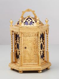 A very unusual hexagonal English 'Gothic Revival' travelling clock by Howell James, circa 1870 - image 3