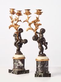 A Pair of French 'Louis XVI' figurative candelabras with putti, circa 1780 - image 1