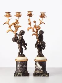 A Pair of French 'Louis XVI' figurative candelabras with putti, circa 1780 - image 2