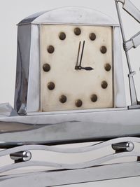 An amazing Italian Art Deco monumental nickel plated clock, circa 1930 - image 3