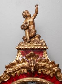 Stoelklok Rood Goud & Emaille Wijzerplaat - afbeelding 3