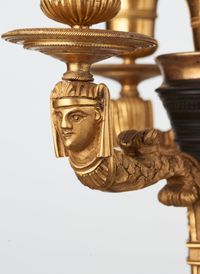 A rare pair of European four-light gilt bronze ‘Directoire’ candlesticks, circa 1810 - image 3