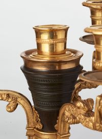 A rare pair of European four-light gilt bronze ‘Directoire’ candlesticks, circa 1810 - image 5