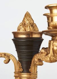 A rare pair of European four-light gilt bronze ‘Directoire’ candlesticks, circa 1810 - image 4