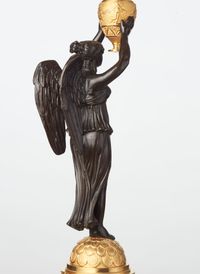 A pair of French gilt candlesticks with patinated bronze angels, circa 1820 - image 7