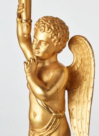A pair of French bronze five-arm candlesticks with angels, circa 1830 - image 6