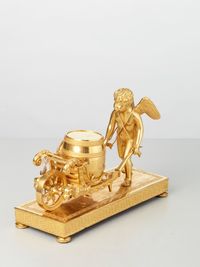 A Viennese bronze guilded miniature Empire mantel clock, circa 1810 - image 3