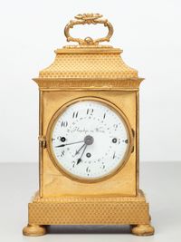 A small Vienna bronze gilt travelling clock by Tobias Flaschge, circa 1810 - image 1