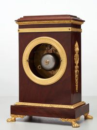A charming Viennese mahogany and gilt mantel clock by J Straub, circa 1830 - image 4