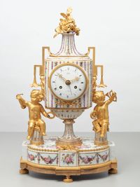 Rare French porcelain and gilt bronze mantel clock by Godon, circa 1785 - image 1