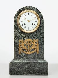 An elegant French green marble arched mantel clock, circa 1830 - image 1