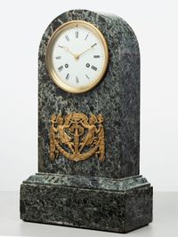 An elegant French green marble arched mantel clock, circa 1830 - image 2