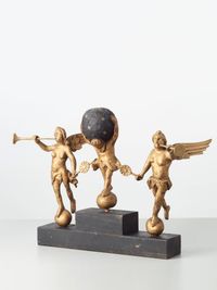 A set of Dutch wooden gilded long case clock figures, circa 1780 - image 1