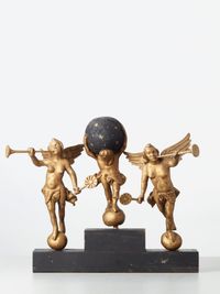 A set of Dutch wooden gilded long case clock figures, circa 1780 - image 2