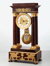 A French mahogany regulator ‘portico’ mantel clock by Montassier, circa 1820 - image 4