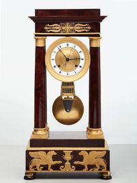 A French mahogany regulator ‘portico’ mantel clock by Montassier, circa 1820 - image 1