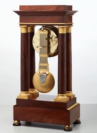 A French mahogany regulator ‘portico’ mantel clock by Montassier, circa 1820 - image 6