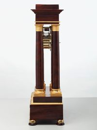 A French mahogany regulator ‘portico’ mantel clock by Montassier, circa 1820 - image 5
