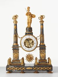 A French Louis XVI grey marble mantel clock by Cellier, circa 1770 - image 1