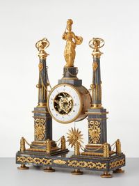 A French Louis XVI grey marble mantel clock by Cellier, circa 1770 - image 2