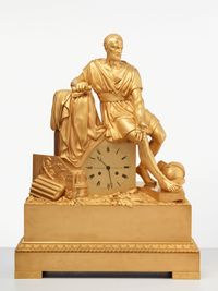 A large French Empire bronze ‘Horatius’ mantel clock, circa 1820 - image 1