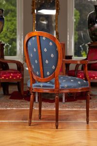 Louis XVI gestoffeerde fauteuil - afbeelding 3