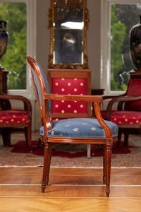 Louis XVI gestoffeerde fauteuil - afbeelding 2