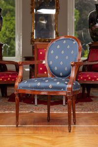 Louis XVI gestoffeerde fauteuil - afbeelding 1