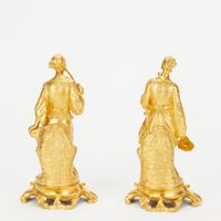 Louis XV style gildeld bronze asian style small statues - image 2