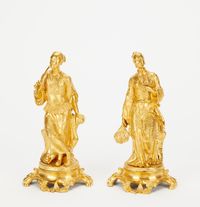 Louis XV style gildeld bronze asian style small statues - image 1