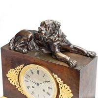 Very Nice unusual French Empire Charles X Pendule with a Bull Mastiff - image 3
