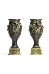 Art Nouveau bronze patinated vases - image 1